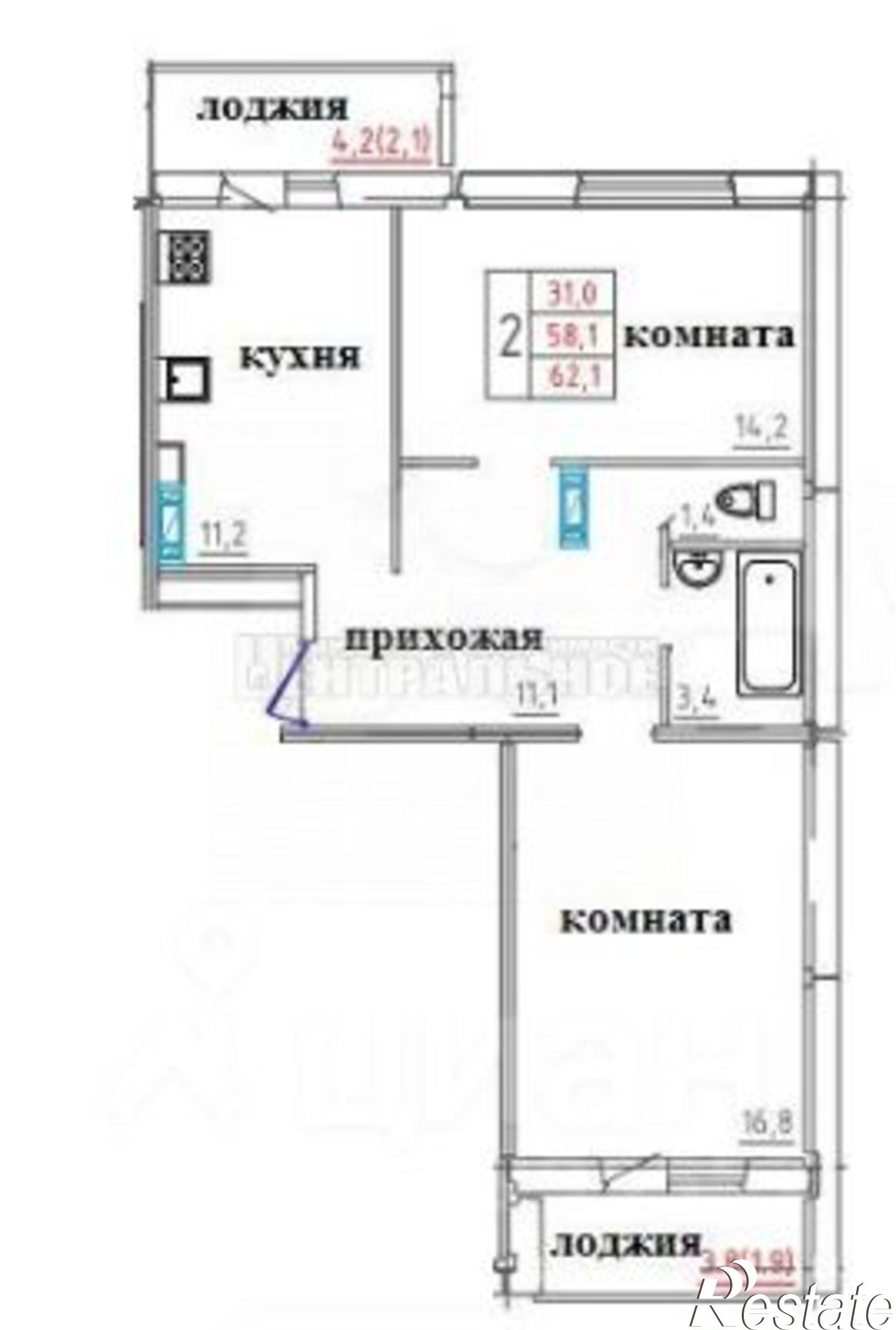 Купить квартиру за 5 890 000 рублей на 2-я Киевская улица, 20А