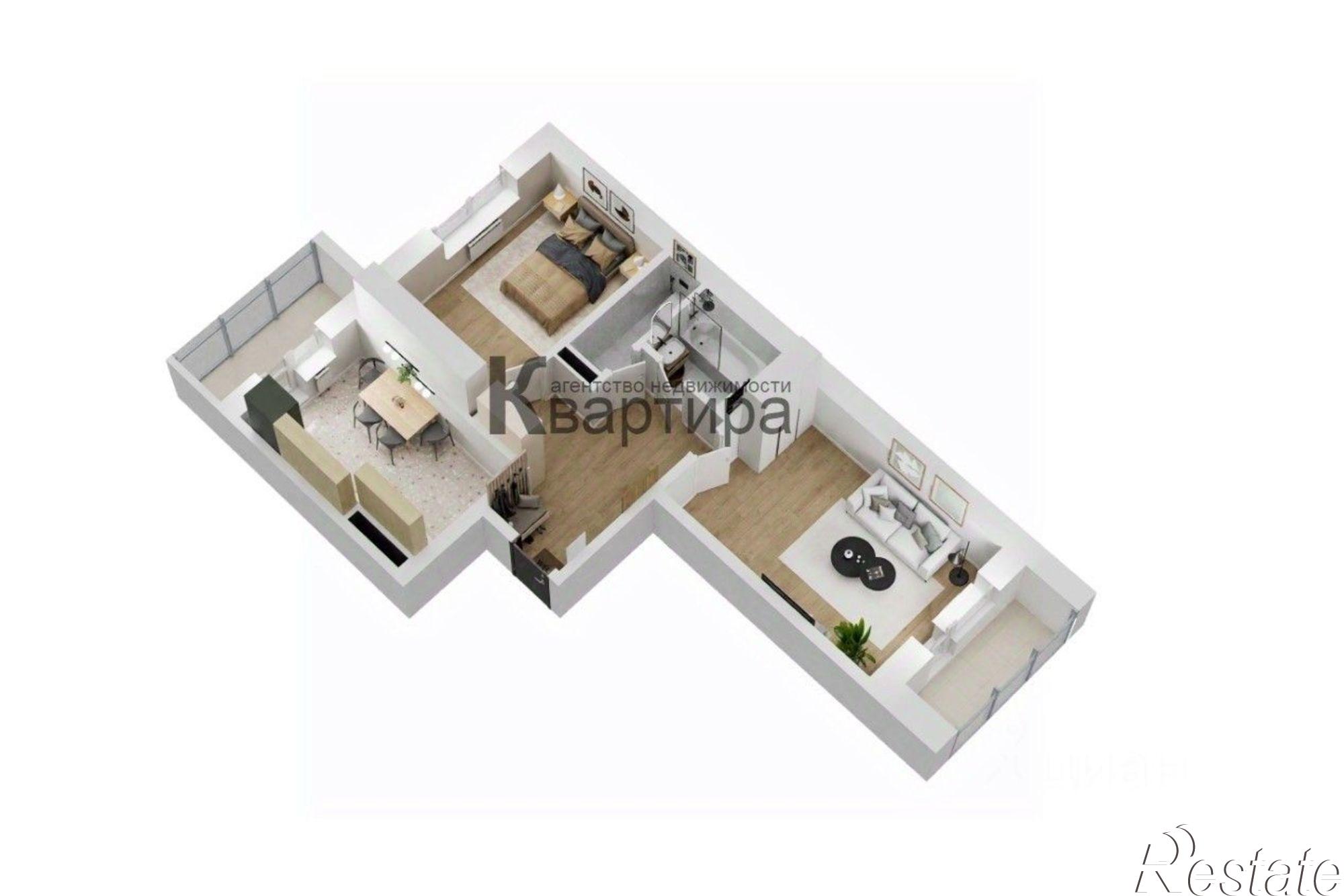 Купить квартиру за 5 589 000 рублей на улица Киевская 2-я