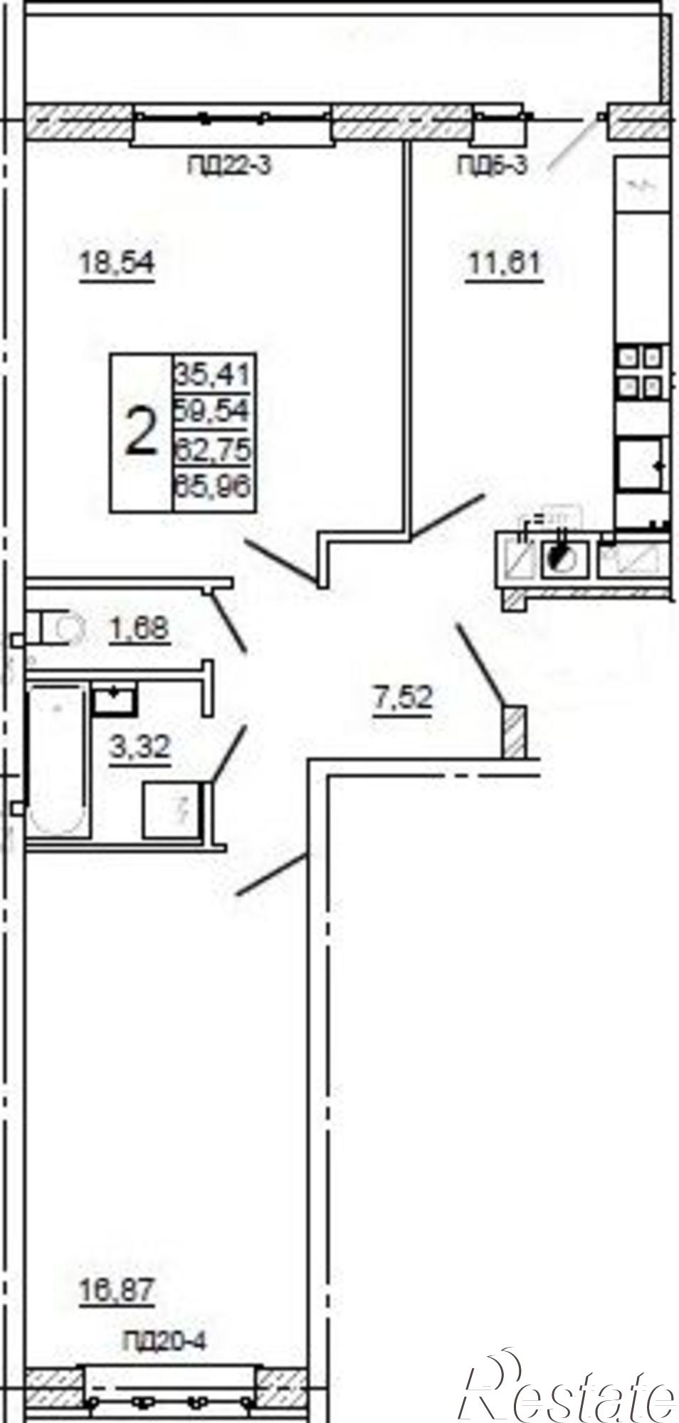 Купить квартиру за 7 951 000 рублей на улица Крупской, 54Б