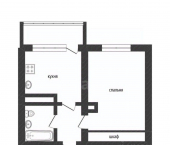 1-комн, 33кв м, этаж 3/3 ул Маршала Еременко, 60в