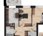 2-комн, 66кв м, этаж 3/4 3-й Запольный переулок, 8