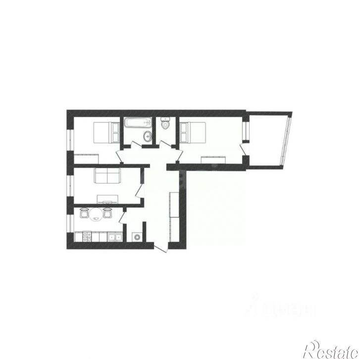 3-комн квартира