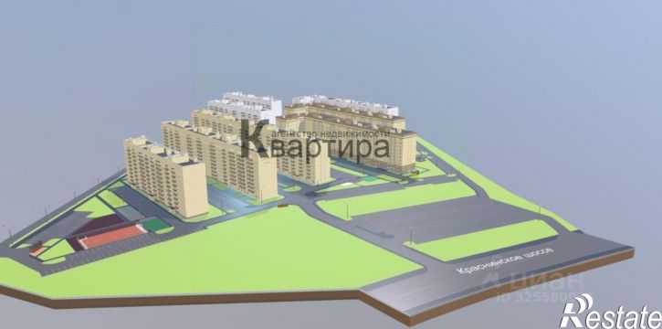 2-комн квартира в новом доме Краснинское шоссе, 28А,  д. 28А